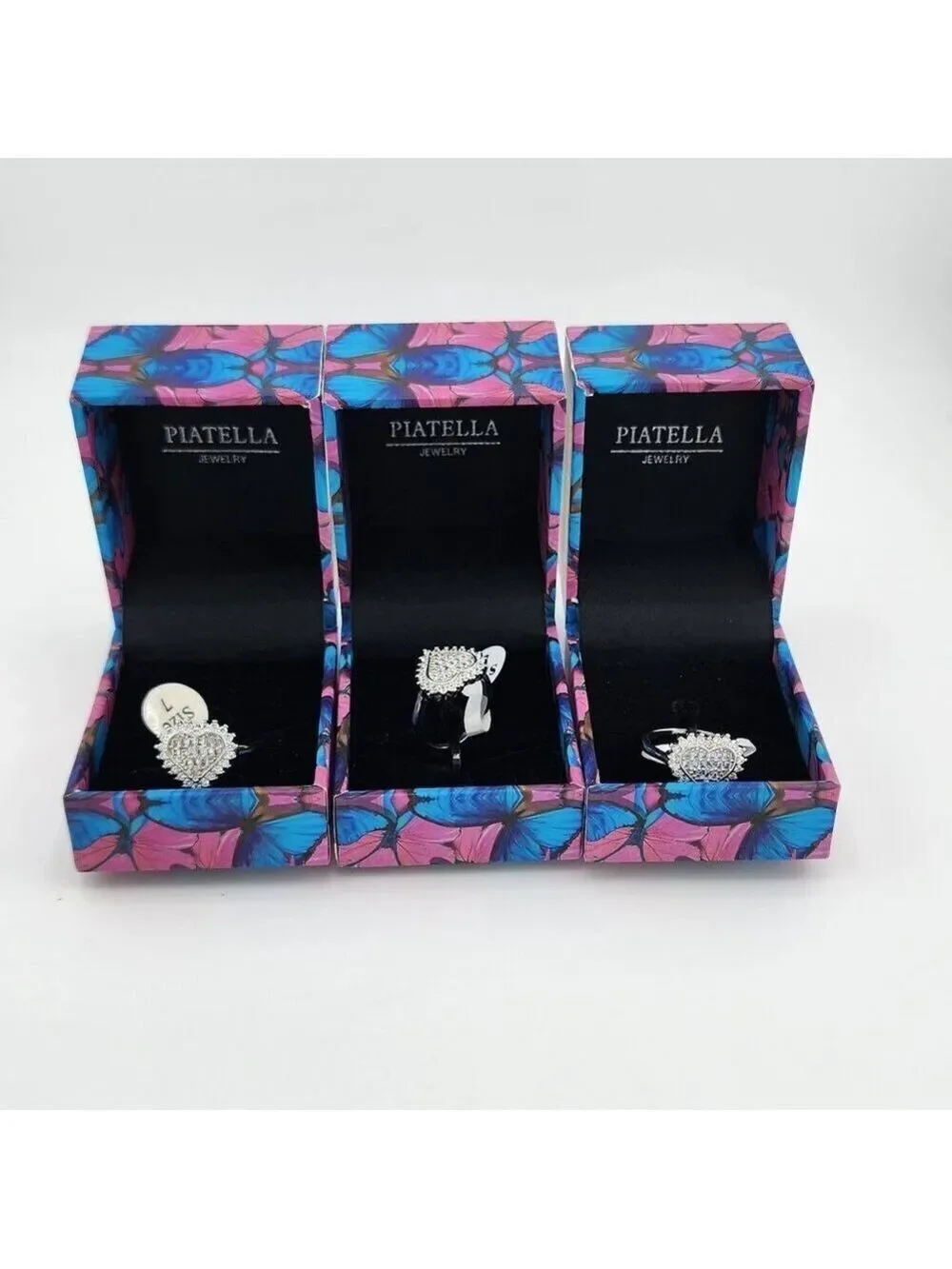 Brand New Gold Plated Heart Cz Stones Ring
